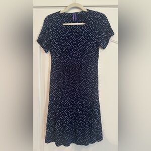Seraphine Navy and Pale Blue Polka Dot Maternity Dress